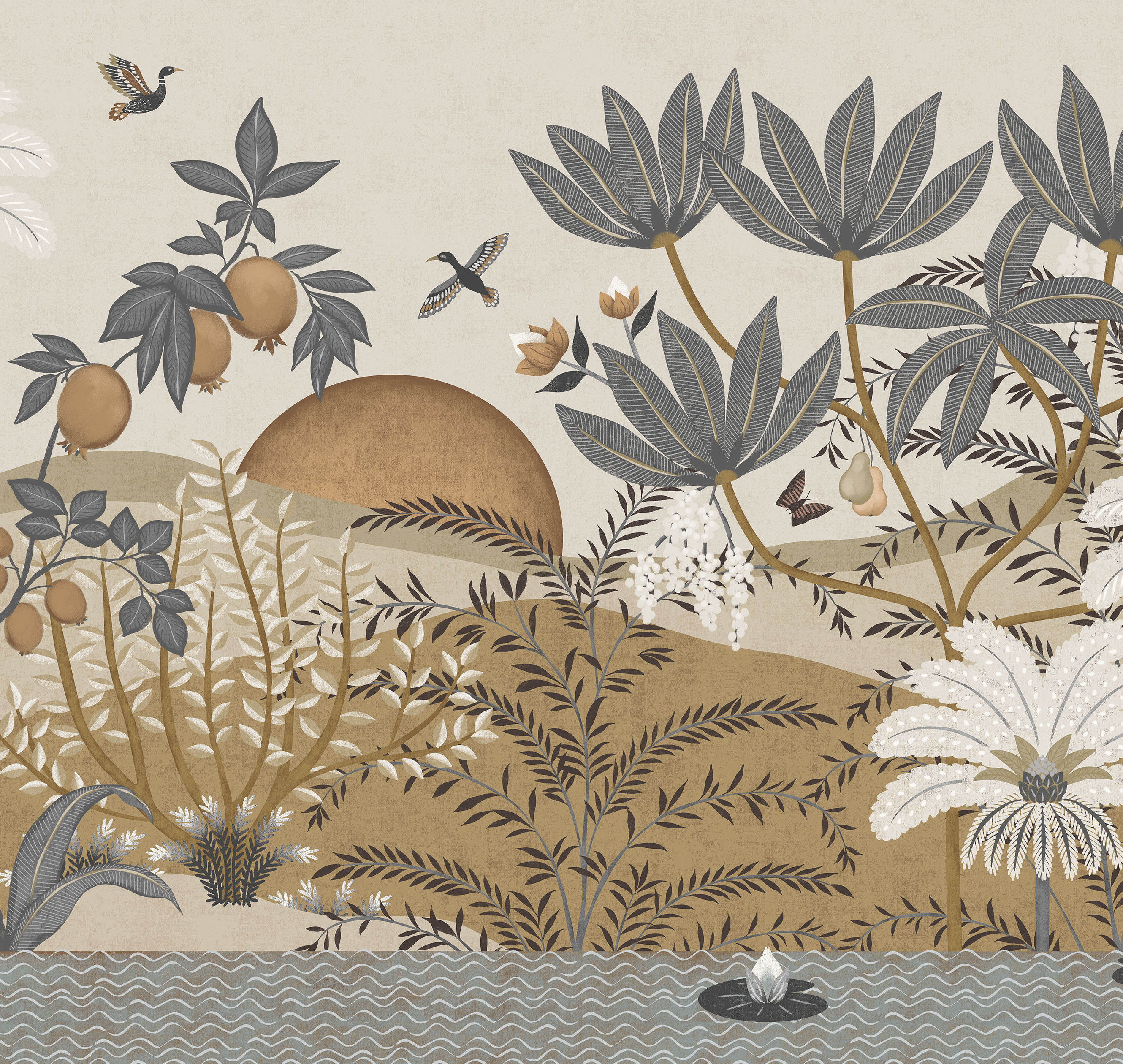 Панно Loymina Пейзаж 2 Гранатовый оазис ART20 003 3×5